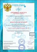 Сертификат педагога подготовившего участника Международной дистанционной олимпиады по информатике для 7 - 11 классов